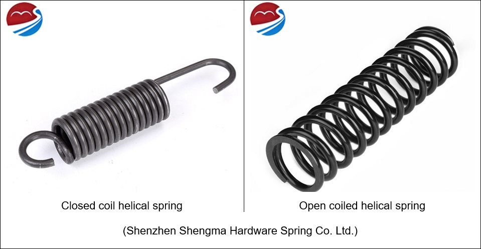 Differences between closed coil and open coil helical spring